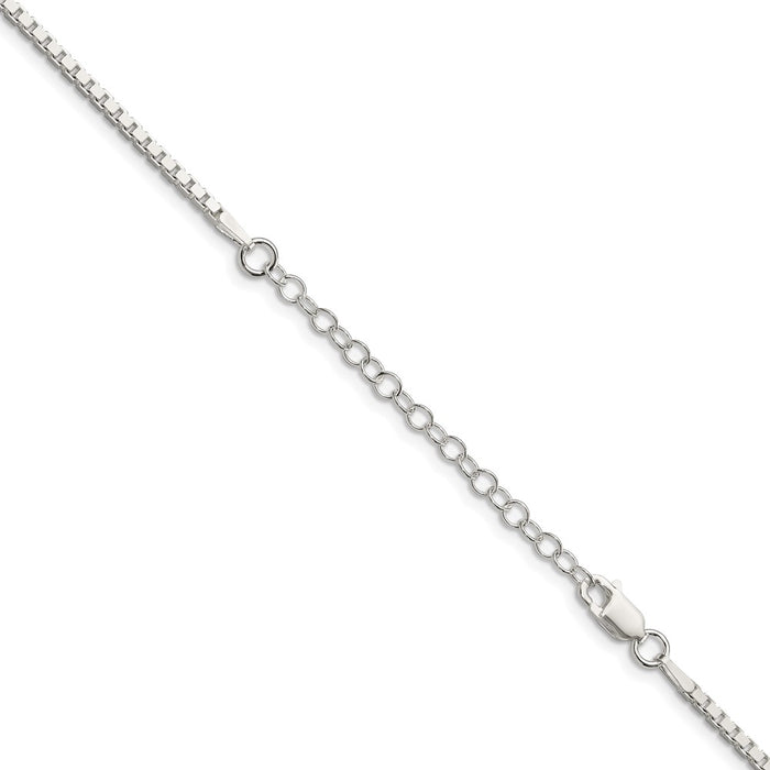 Buy Stylish 1.9mm Sterling Silver Box Chain with 2-Inch Extension-3