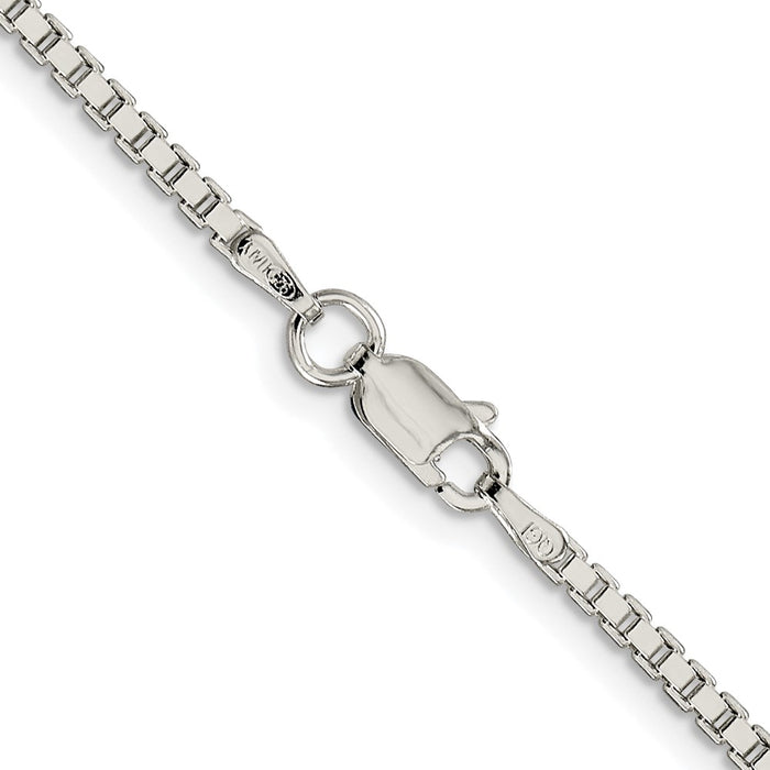 Buy Stylish Rhodium-Plated Sterling Silver 1.9mm Box Chain - Affordable Luxury!-3