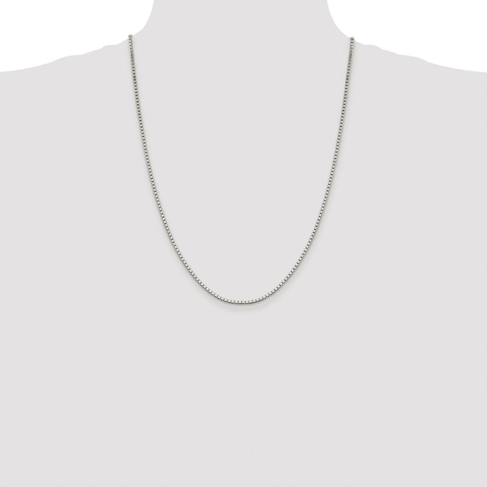 Buy Stylish Rhodium-Plated Sterling Silver 1.9mm Box Chain - Affordable Luxury-4