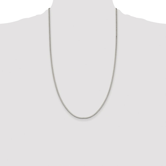 Buy Stylish Rhodium-Plated Sterling Silver Box Chain - 1.9mm, Affordable Luxury-4