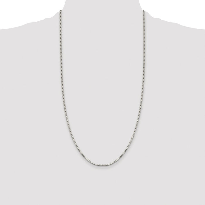 Buy Stylish Rhodium-Plated Sterling Silver 1.9mm Box Chain - Affordable Elegance-4