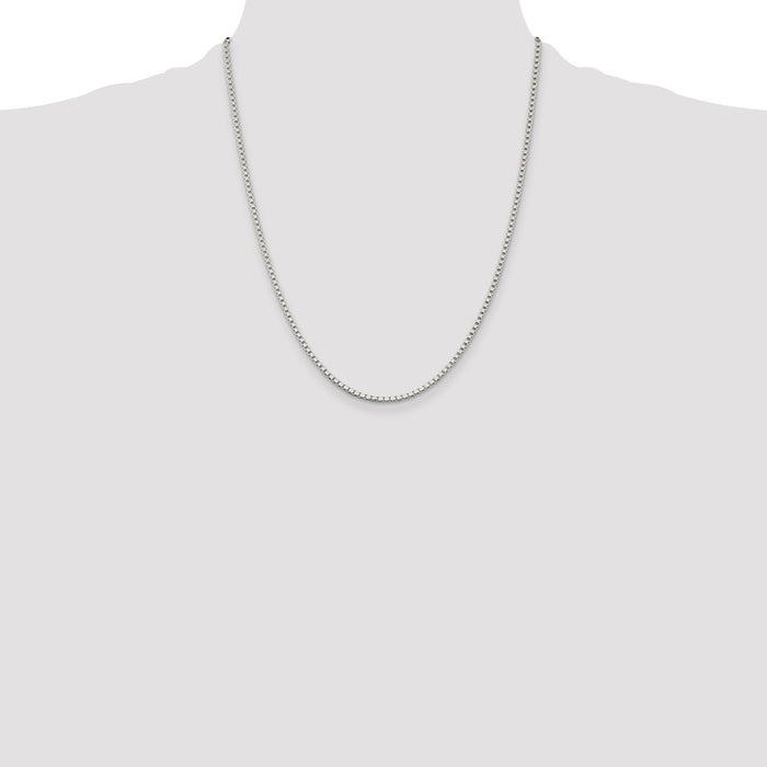 Buy Stylish 2mm Sterling Silver Box Chain with 4-Inch Extension - Affordable!-4