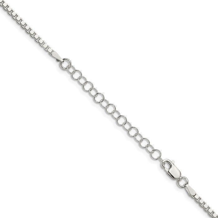 High-Quality Sterling Silver 2mm Box Chain with 2-Inch Extension - Stylish Value-3