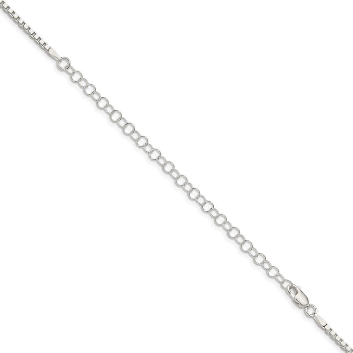 Buy Stylish 2mm Sterling Silver Box Chain with 4-Inch Extension - Affordable!-3