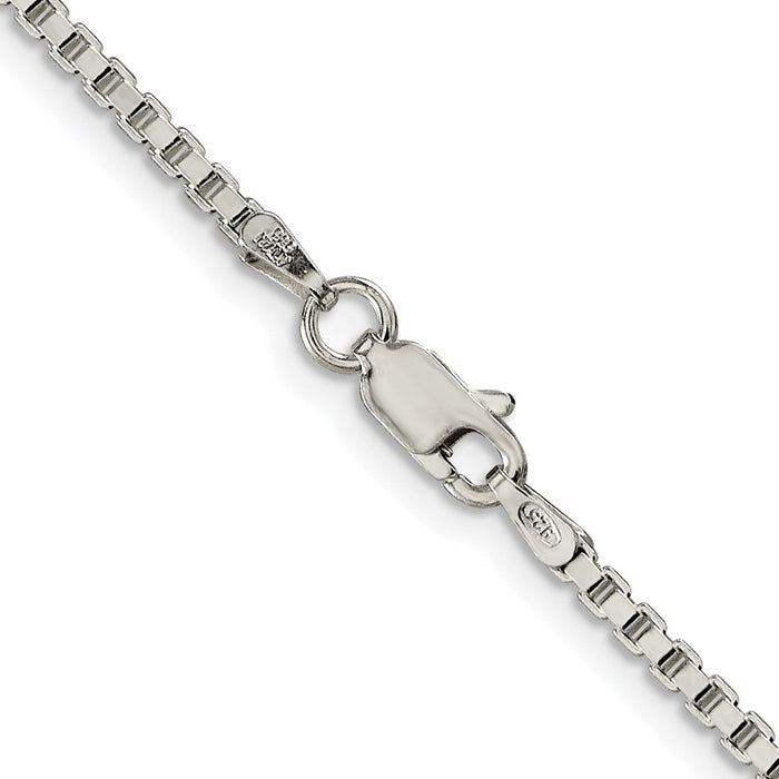 Buy Exclusive 2mm Rhodium-Plated Sterling Silver Box Chain - Stylish Value!-3