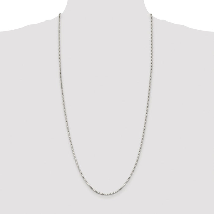 Buy Stylish 2mm Rhodium-Plated Sterling Silver Box Chain - Affordable Luxury-4