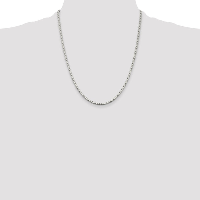 Buy Stylish 2.5mm Sterling Silver Box Chain - High-Quality & Affordable!-4