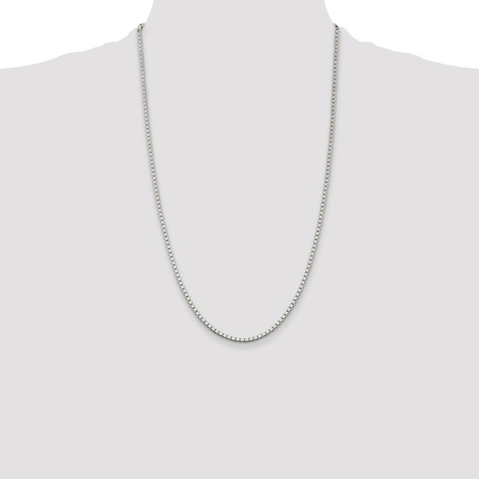 High-Quality 2.5mm Sterling Silver Box Chain - Affordable Luxury Jewelry-4