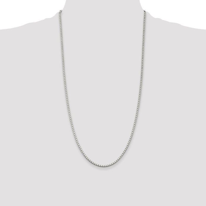 Buy Stylish 2.5mm Sterling Silver Box Chain - High-Quality, Affordable Price!-4