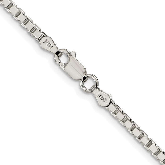 Buy Stylish 2.5mm Rhodium-Plated Sterling Silver Box Chain - Luxury Value!-3