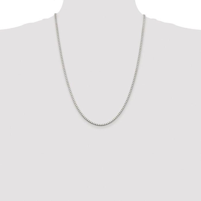 Buy Stylish 2.5mm Rhodium-Plated Sterling Silver Box Chain - Affordable Luxury!-4