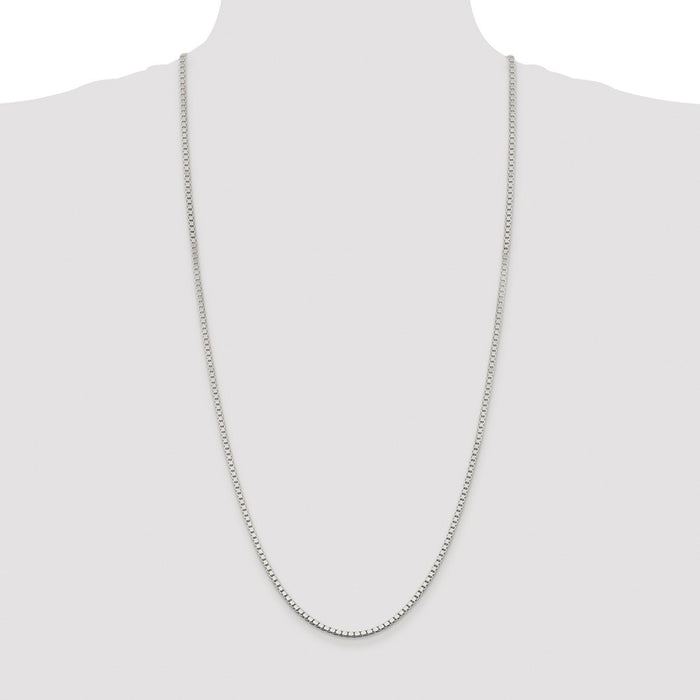 Buy Stylish 2.5mm Rhodium-Plated Sterling Silver Box Chain - Affordable Luxury-4