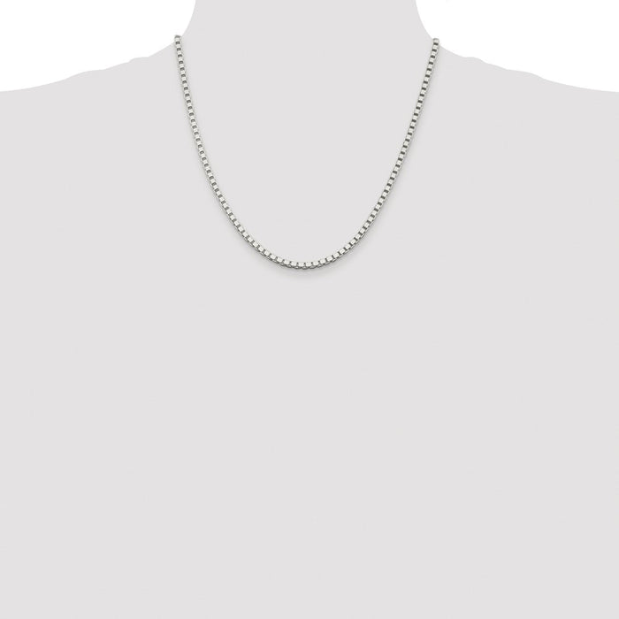 Exclusive 3mm Rhodium-Plated Sterling Silver Box Chain - Affordable Luxury!-4