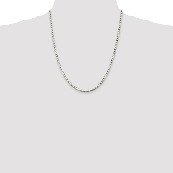 Buy Stylish Rhodium-Plated 3mm Box Chain in Sterling Silver | Affordable Luxury-4