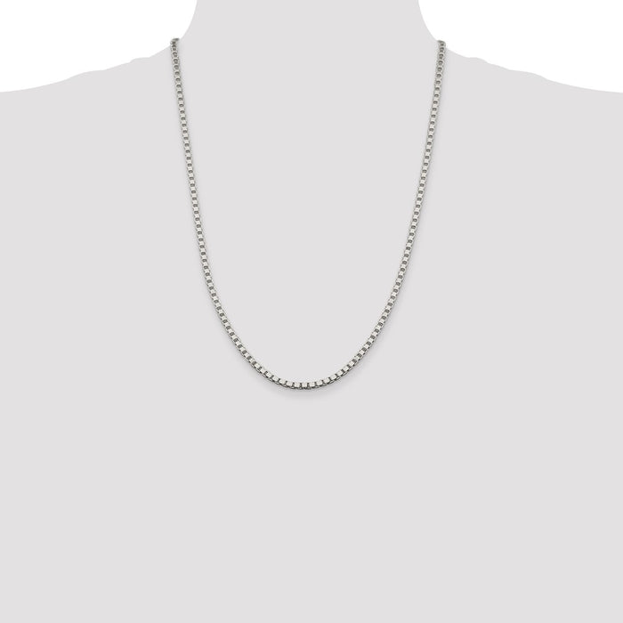 High-Quality 3.25mm Sterling Silver Box Chain - Stylish & Affordable Value!-4
