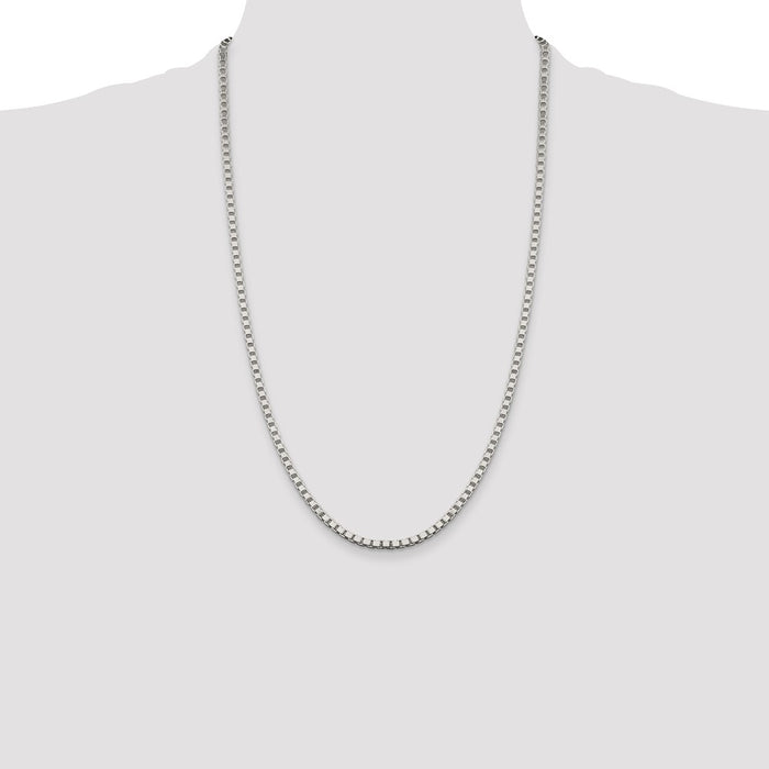 High-Quality 3.25mm Sterling Silver Box Chain | Affordable Luxury Jewelry-4
