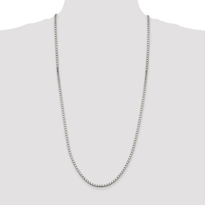 High-Quality 3.25mm Sterling Silver Box Chain - Stylish & Affordable Value!-4