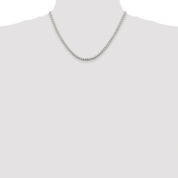 Buy Stylish Rhodium-Plated Sterling Silver Box Chain - 3.25mm, Affordable Price!-4