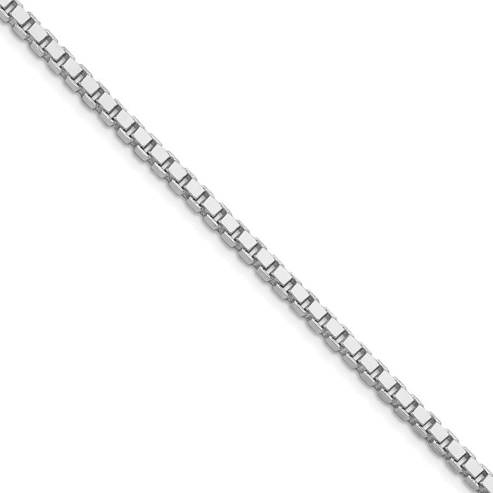 High-Quality Rhodium-Plated Sterling Silver 3.25mm Box Chain - Affordable Elegance-1