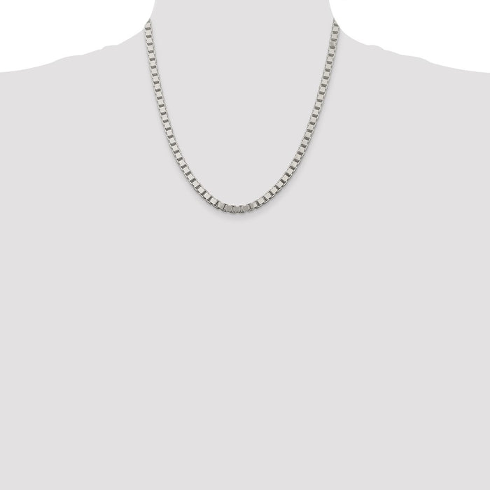 High-Quality 4.5mm Sterling Silver Box Chain - Stylish and Affordable Jewelry-4