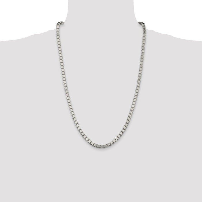High-Quality 4.5mm Sterling Silver Box Chain - Stylish & Affordable Jewelry-4