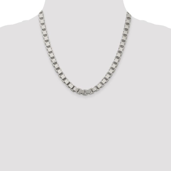 Order a 7mm Sterling Silver Box Chain - Stylish and Affordable Luxury Jewelry-4