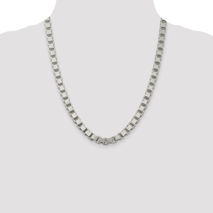 Buy 7mm Sterling Silver Box Chain - Stylish & Affordable Jewelry Option-4