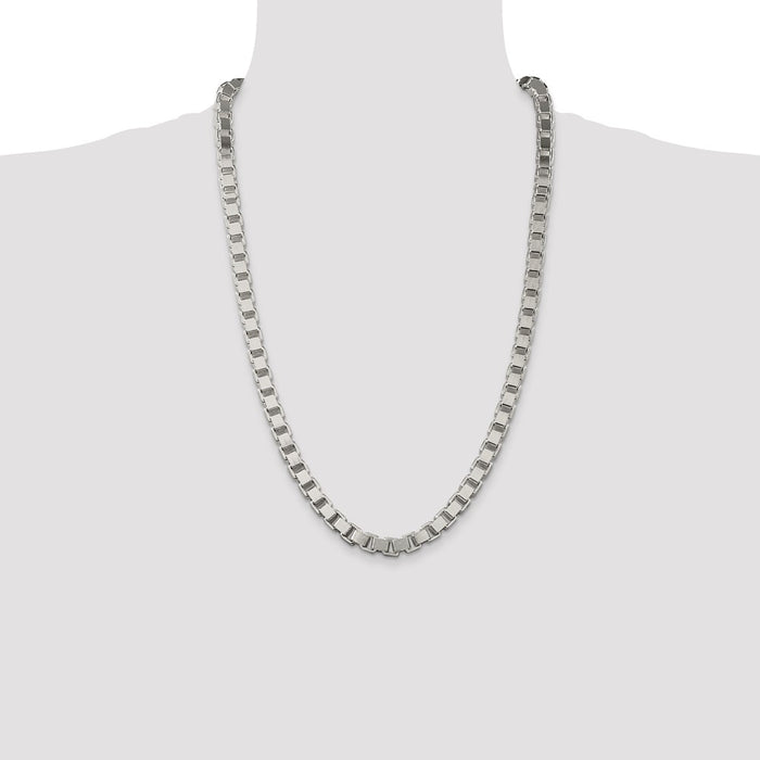 Buy Stylish 7mm Sterling Silver Box Chain - Affordable Luxury Jewelry-4