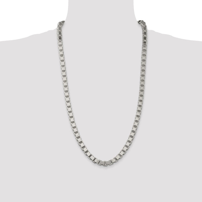 Buy 7mm Sterling Silver Box Chain - Stylish & Affordable Jewelry Option-4