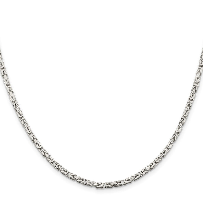 Buy Stylish 2.5mm Sterling Silver Byzantine Chain Necklace - Luxury Value!-2