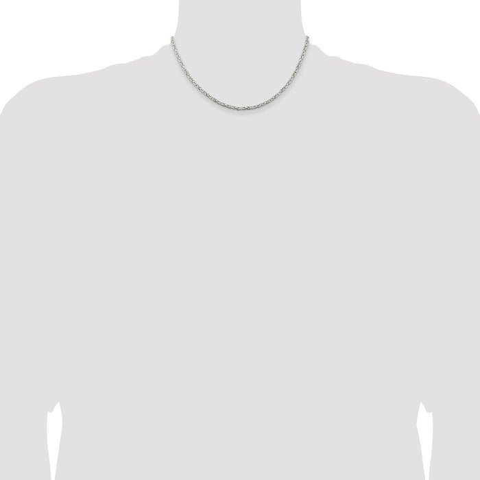 Buy Stylish 2.5mm Sterling Silver Byzantine Chain Necklace - High Value!-4