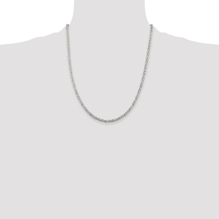 Buy Stylish 2.5mm Sterling Silver Byzantine Chain - Affordable Luxury Jewelry-4
