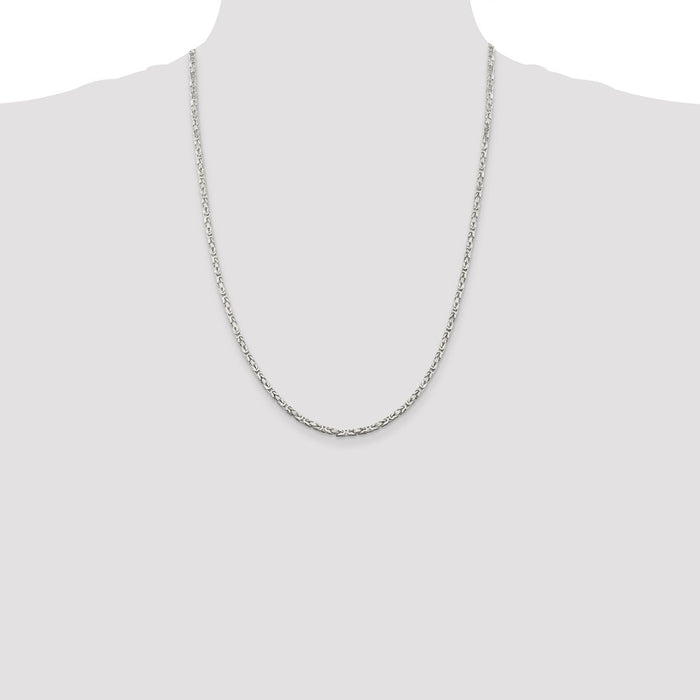 Buy Exclusive 2.5mm Sterling Silver Byzantine Link Chain - Stylish Value-4