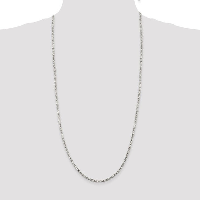 Buy Stylish 2.5mm Sterling Silver Byzantine Chain - Affordable Luxury Jewelry-4
