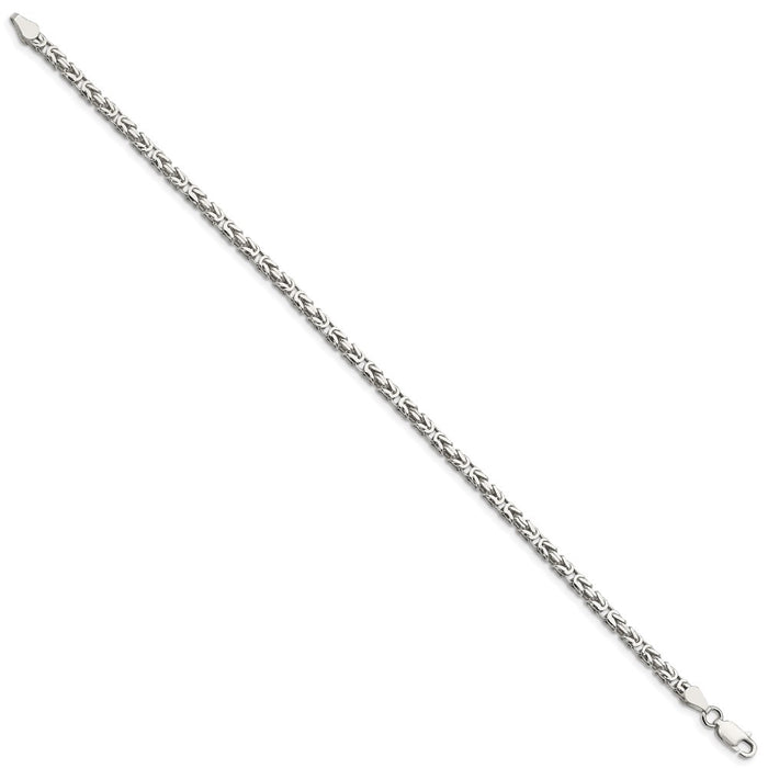 Buy Stylish 2.5mm Sterling Silver Byzantine Chain Necklace - Affordable Luxury-2