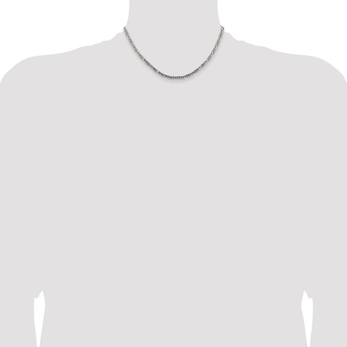 Exclusive 3.25mm Sterling Silver Byzantine Chain Necklace - Stylish Value-4