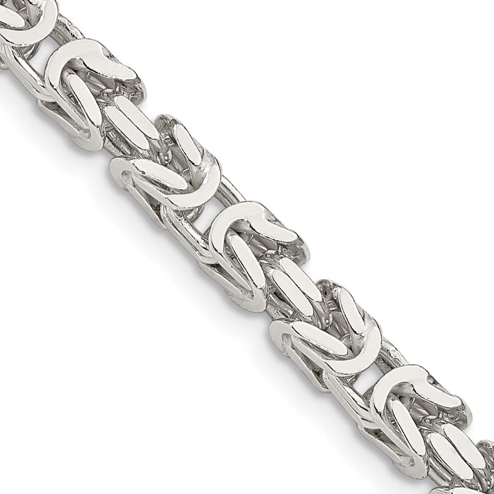 Buy Stylish Sterling Silver 4.25mm Byzantine Link Chain | Affordable Luxury-1