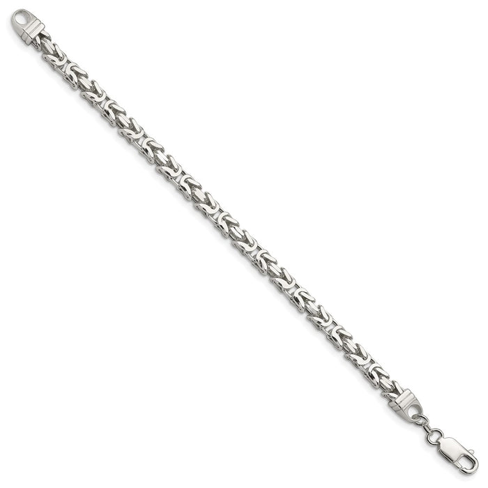 Buy Stylish 5mm Sterling Silver Byzantine Chain Necklace - Luxury Value-2