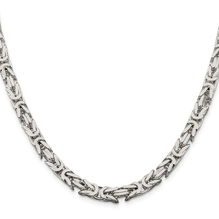 Buy 6mm Sterling Silver Byzantine Chain - Stylish Design, Affordable Luxury!-2