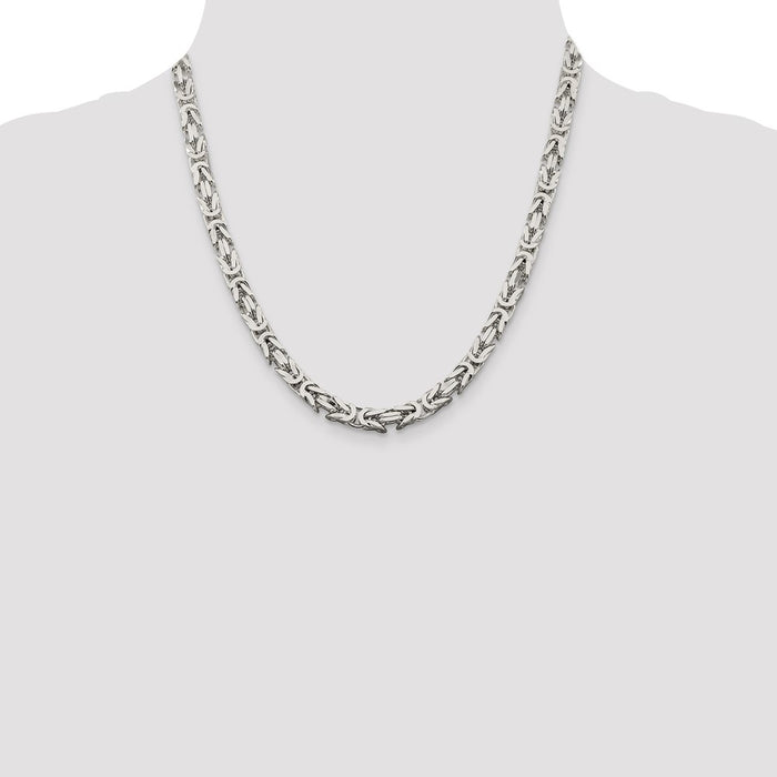 High-Quality 6mm Sterling Silver Byzantine Chain | Stylish & Affordable Jewelry-4