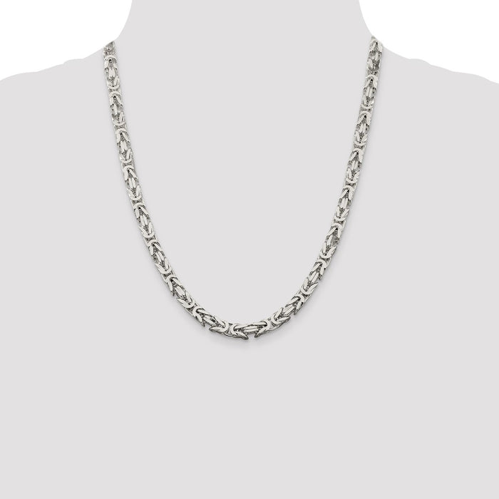 Buy Exclusive 6mm Sterling Silver Byzantine Chain - Stylish Value Jewelry-4