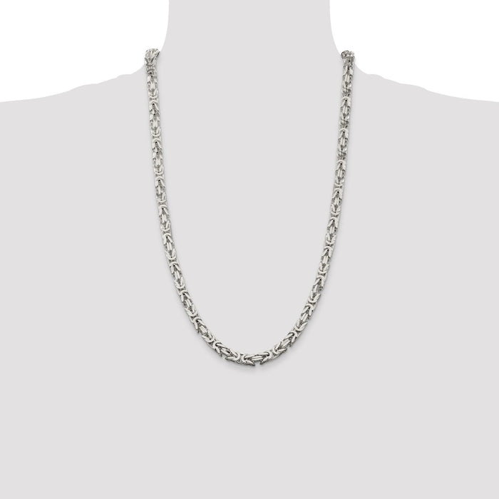 Buy Stylish 6mm Sterling Silver Byzantine Chain | Affordable Luxury Jewelry-4