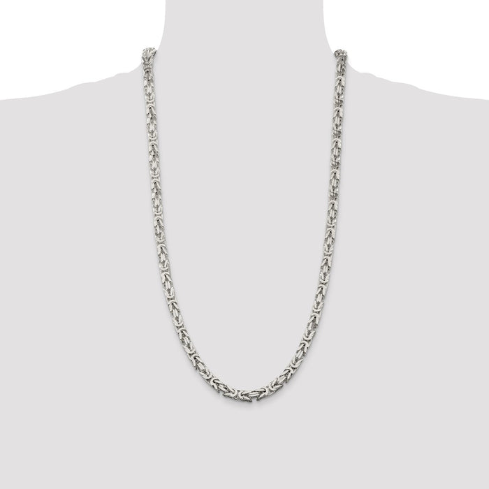 Buy Exclusive 6mm Sterling Silver Byzantine Chain - Stylish & Affordable Elegance-4