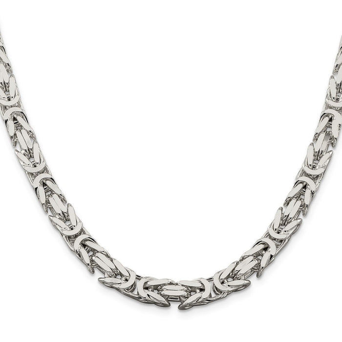 Buy Stylish 7.5mm Sterling Silver Byzantine Chain Necklace - Luxury Value!-2