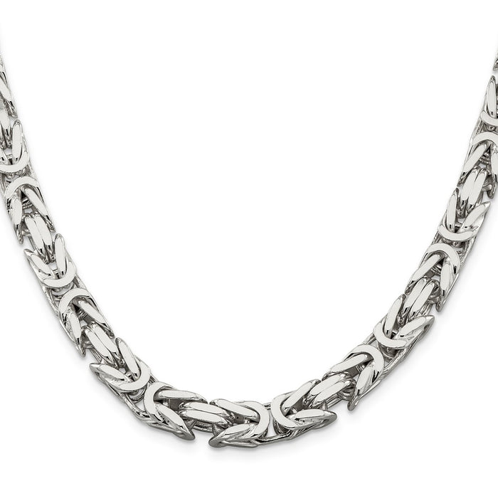 Exclusive Sterling Silver 8.25mm Byzantine Link Chain - Affordable Luxury Jewelry-2