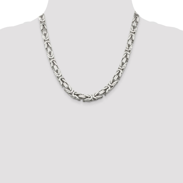 Exclusive Sterling Silver 8.25mm Byzantine Link Chain - Affordable Luxury Jewelry-4