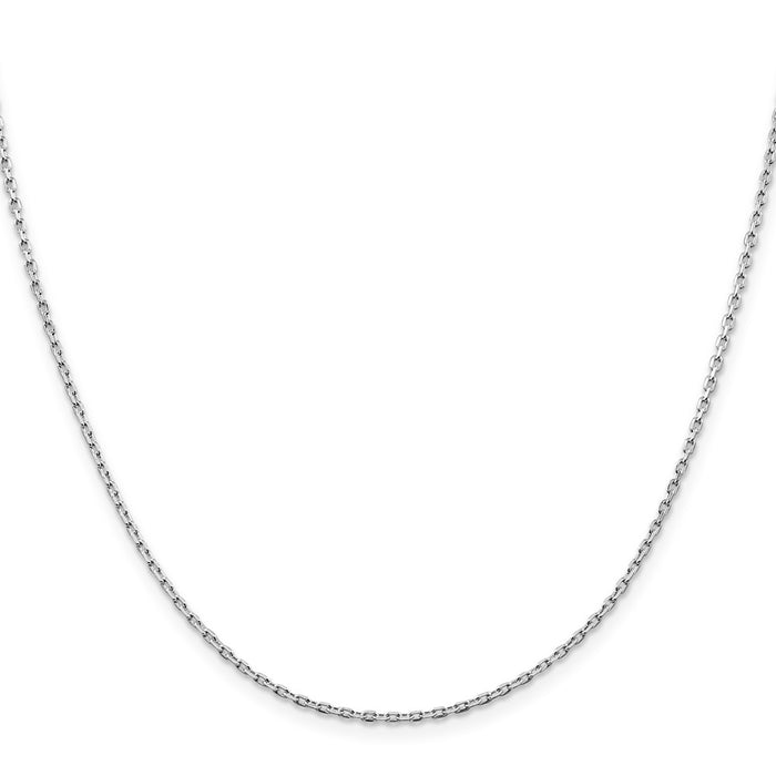 Buy Stylish Rhodium-Plated Sterling Silver 1.5mm Beveled Oval Chain - Luxury!-2