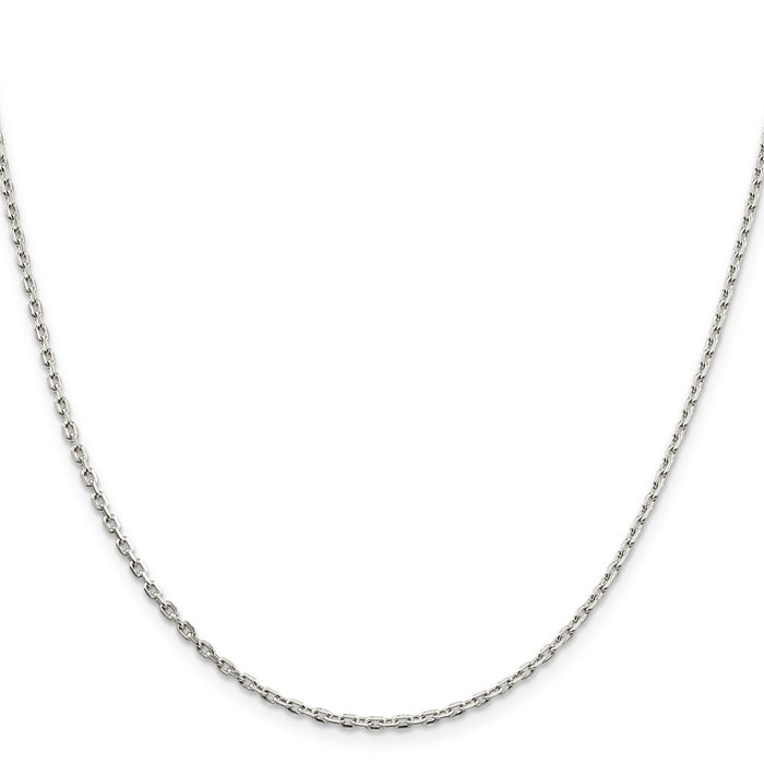 High-Quality 2mm Beveled Oval Cable Chain in Sterling Silver | Affordable Price-2