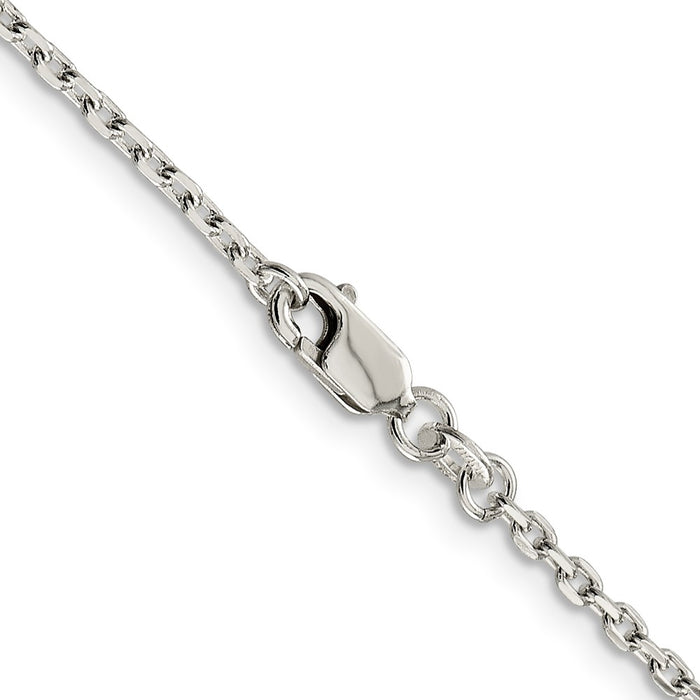 High-Quality 2mm Beveled Oval Cable Chain in Sterling Silver | Affordable Price-3