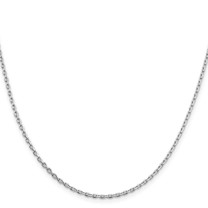 Buy Stylish Rhodium-Plated Sterling Silver 2mm Beveled Oval Chain, Affordable!-2
